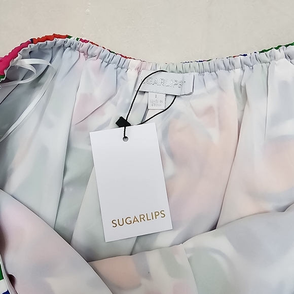 Sugarlips Women  Size L Floral Top Off Shoulders - Picture 7 of 8